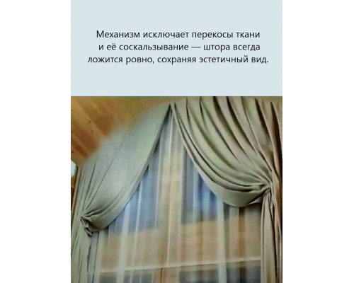 Электрокарниз для наклонных (сложных) окон ProSlope (WiFi, Алиса, сухой контакт) + пульт + карниз для тюля