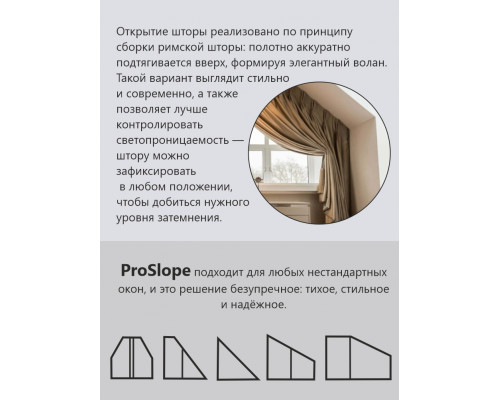 Электрокарниз для наклонных (сложных) окон ProSlope (WiFi, Алиса, сухой контакт) + пульт + карниз для тюля